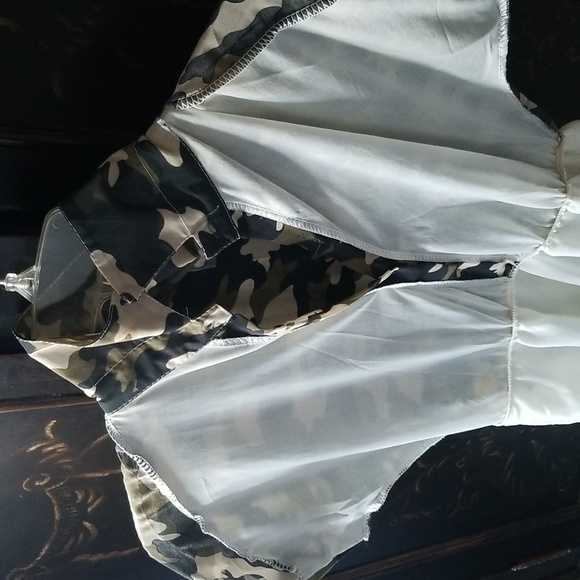 Shi Shang Yi Ge Georgette Military Style Print Dress Size XS - Picture 14 of 16